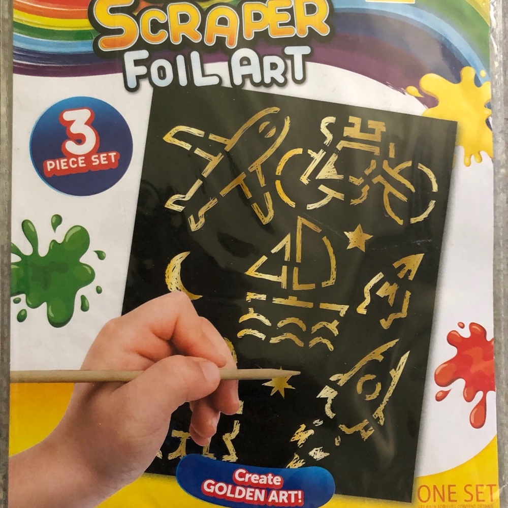 One Set Golden Scraper Foil Art Kit - Gold Art